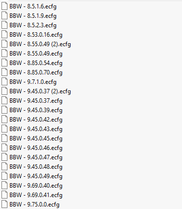 BBW ecfg files